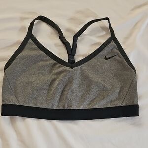 Nike Women's Charcoal and Black Sports Bra